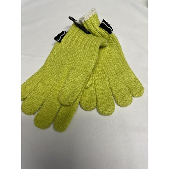 Crayola Kids Striped Pom Pom Beanie Hat & Knit Gloves Girls Size 6-14 Lime New - Picture 3 of 4